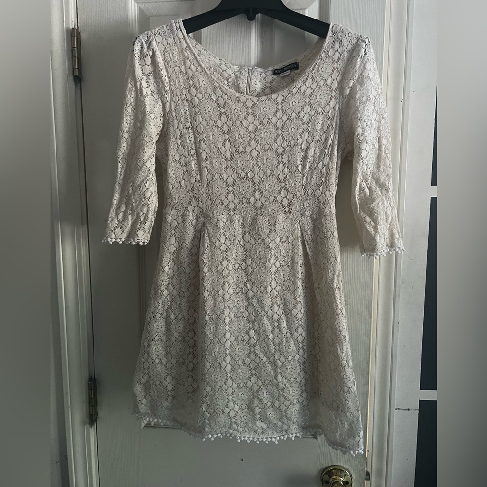 White lace mini dress